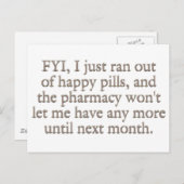 Kijk uit dat ik net mijn maandelijkse gelukkige pi briefkaart (Voorkant / Achterkant)