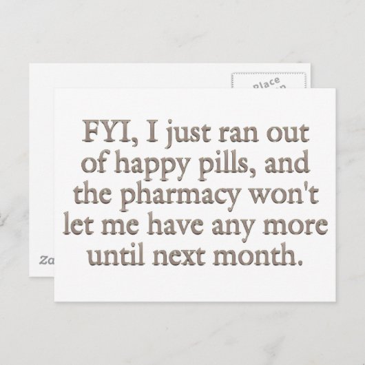 Kijk uit dat ik net mijn maandelijkse gelukkige pi briefkaart (Voorkant / Achterkant)