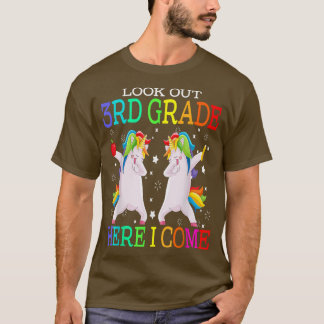 Kijk uit de 3de graad hier ik kom Dabbing Unicorn T-shirt