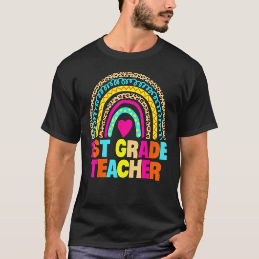 Kijk uit de eerste klas van de leraar Kinderen hie T-shirt (Voorkant)