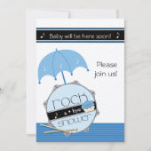 Kijk uit de wereld, hier drum ik. BabyShower-uitno Kaart (Voorkant)