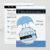 Kijk uit de wereld, hier drum ik. BabyShower-uitno Kaart (Voorkant / Achterkant)