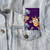 Kijk-uit Dieren Dieren Kinderen Verjaardagsfeestje Button (Insitu)