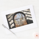 Kijk uit door de Ruin Rechthoekige Sticker (Envelop)