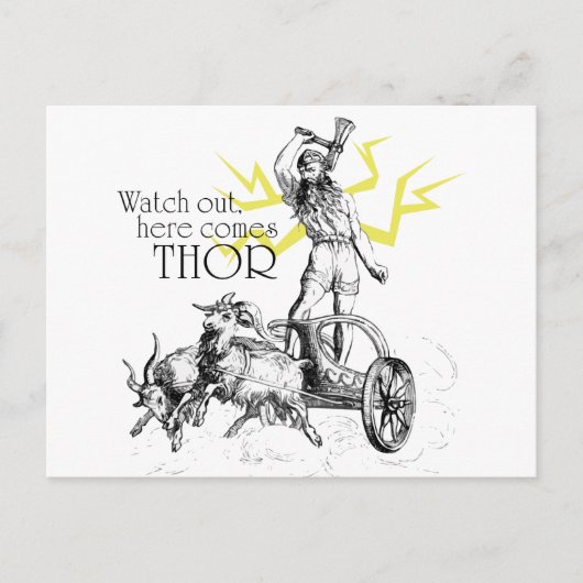 Kijk uit, hier komt Thor! Briefkaart (Voorkant)