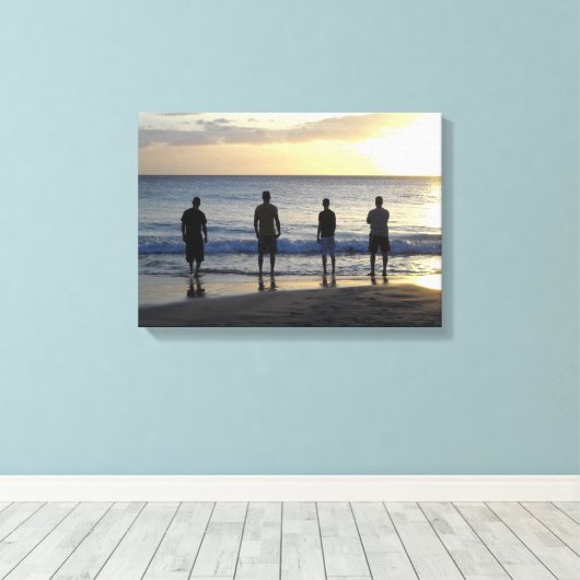 Kijk uit in de oceaan canvas afdruk (Insitu (Houten vloer))