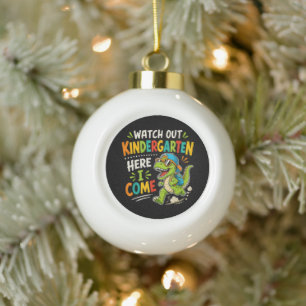 Kijk uit kleuterschool hier kom ik Dino Keramische Bal Ornament