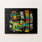 Kijk uit kleuterschool hier kom ik Dino Legpuzzel (Horizontaal)