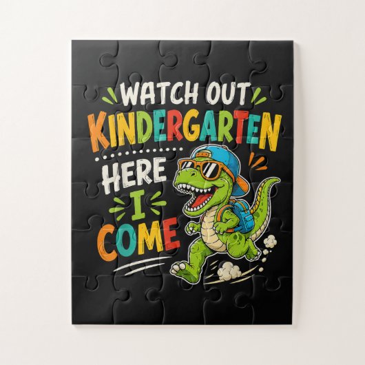Kijk uit kleuterschool hier kom ik Dino Legpuzzel (Verticaal)
