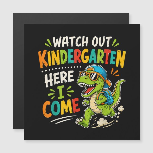 Kijk uit kleuterschool ik kom eraan Dino (Voorkant / Achterkant)