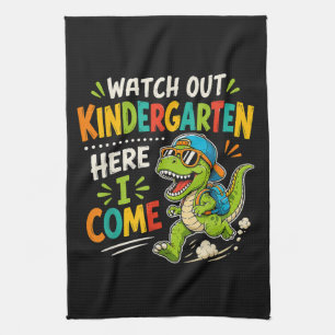 Kijk uit kleuterschool ik kom eraan Dino Theedoek