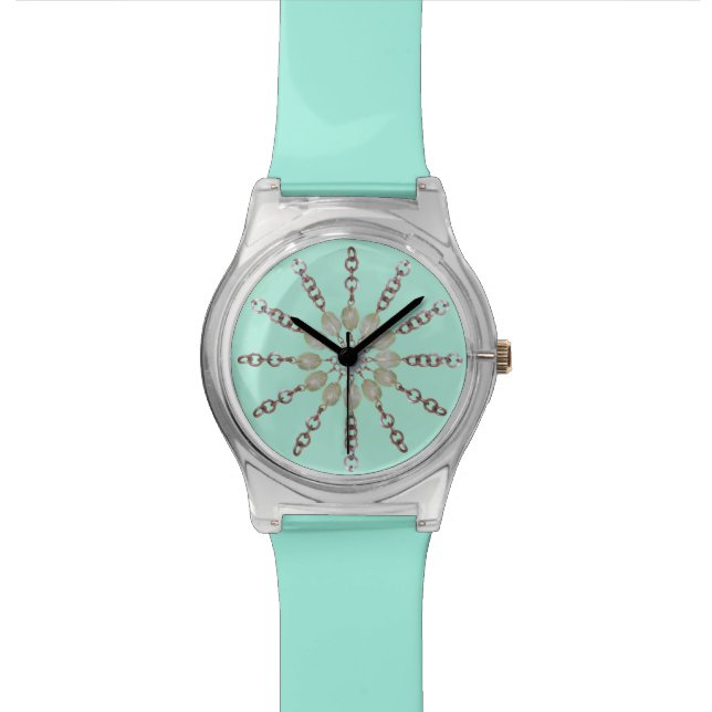 Kijk uit - Koperketens en kralen Polshorloge (Close Up)