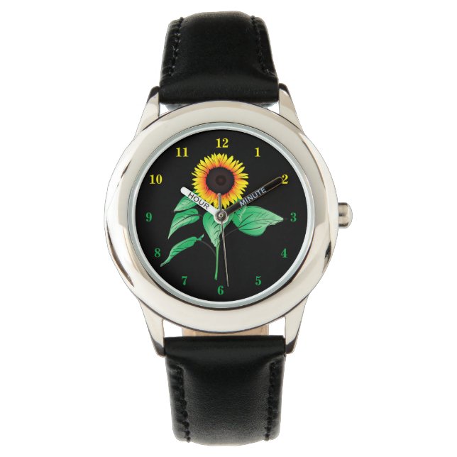 Kijk uit met zonnebloem horloge (Voorkant)