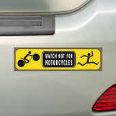 Kijk uit! Motorfietsen.... Bumpersticker (Op auto)