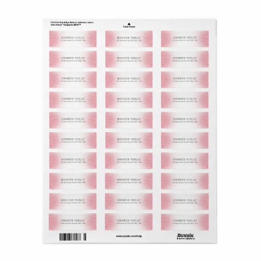 Kijk uit naar de elegante Sjabloon Roze roze roodb Etiket (Full Sheet)