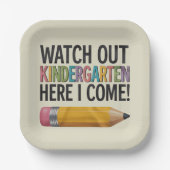 Kijk uit naar de Kindertuin hier. Ik kom terug naa Papieren Bordje (Voorkant)