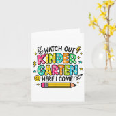 Kijk uit naar de kleuterschool. Ik kom terug naar Kaart (Gele Bloem)