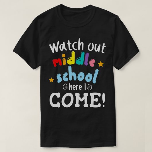 Kijk uit naar de middelbare school hier. Ik kom ui T-shirt (Design voorkant)