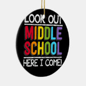 Kijk uit naar de middelbare school hier. keramisch ornament (Rechts)