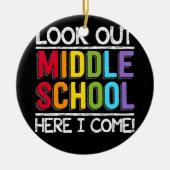 Kijk uit naar de middelbare school hier. keramisch ornament (Voorkant)