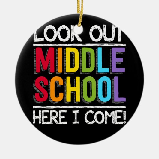 Kijk uit naar de middelbare school hier. keramisch ornament (Voorkant)