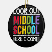 Kijk uit naar de middelbare school hier. keramisch ornament (Links)