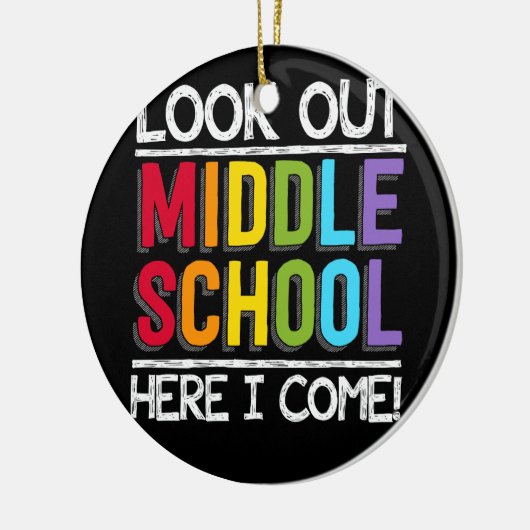 Kijk uit naar de middelbare school hier. keramisch ornament (Links)