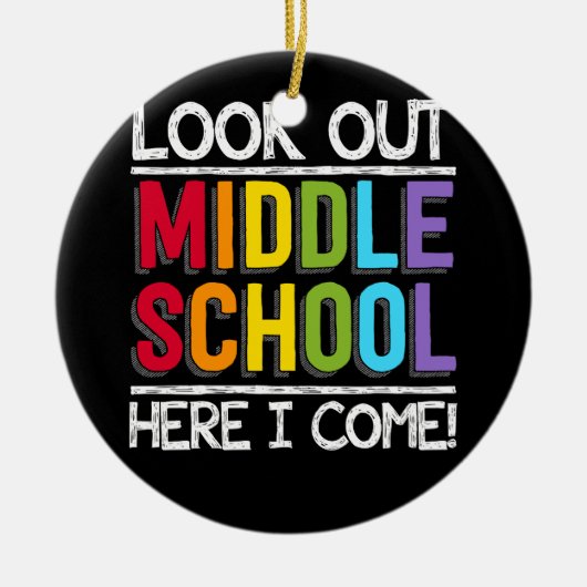 Kijk uit naar de middelbare school hier. keramisch ornament (Voorkant)