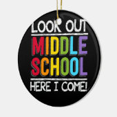 Kijk uit naar de middelbare school hier. keramisch ornament (Links)