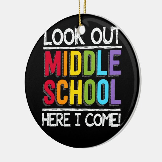 Kijk uit naar de middelbare school hier. keramisch ornament (Links)