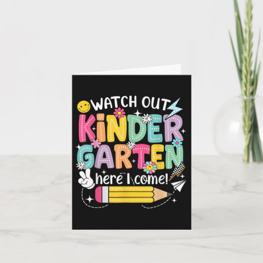 Kijk uit naar Kindergarten hier. Ik kom terug. Kaart (Voorkant)