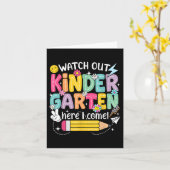 Kijk uit naar Kindergarten hier. Ik kom terug. Kaart (Gele Bloem)