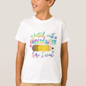 Kijk uit naar Kindergarten Hier kom ik Kinder T-shirt (Voorkant)