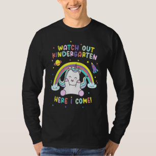Kijk uit naar Kindergarten Hier kom ik Unicorn T-shirt