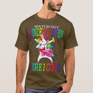 Kijk uit naar Kindergarten hier kom ik Unicorn ter T-shirt