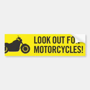 Kijk uit naar motorfietsen bumpersticker