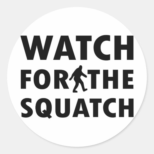 Kijk uit naar Squatch Ronde Sticker (Voorkant)