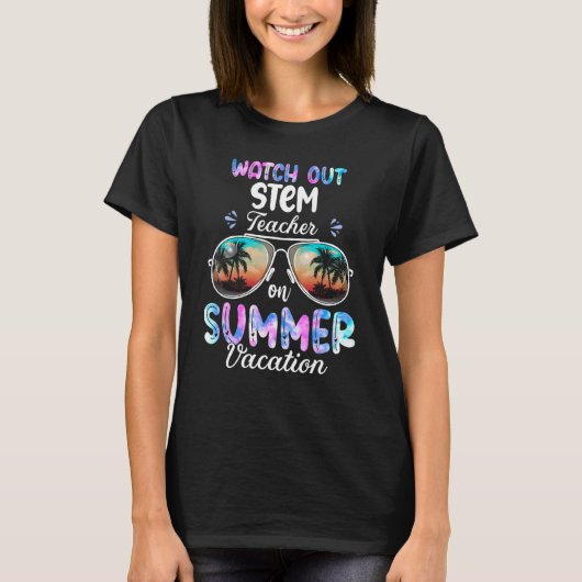Kijk uit naar stem-leraar op zomervakantie t-shirt (Voorkant)