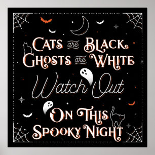 Kijk uit op dit Poster van de Spooky Night 24x24