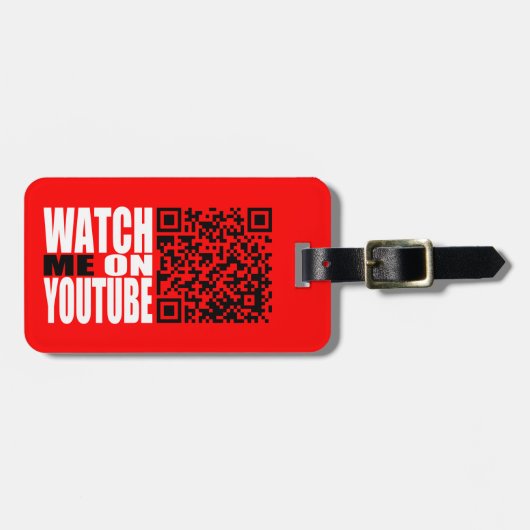 Kijk uit op YouTube (Modern) Bagagelabel (Voorkant horizontaal)