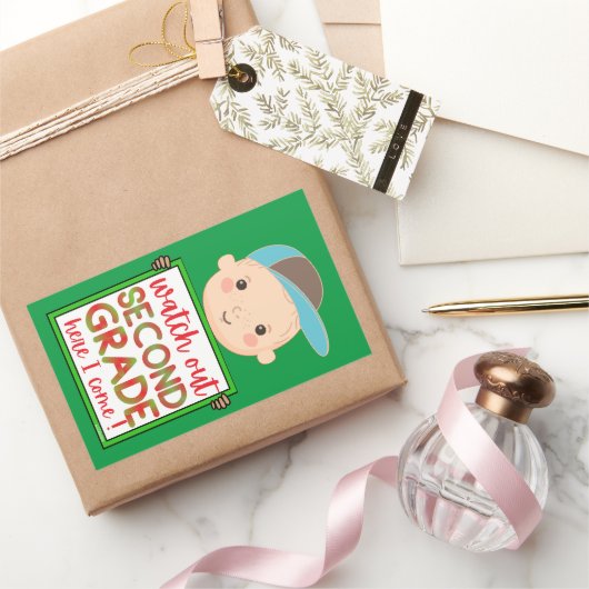 KIJK UIT TWEEDE GRADE HIER, IK KOM grappig. Rechthoekige Sticker (Geschenken)