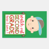 KIJK UIT TWEEDE GRADE HIER, IK KOM grappig. Rechthoekige Sticker (Voorkant)