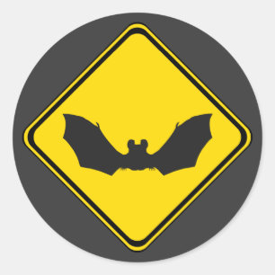Kijk uit: vleermuizen! ronde sticker
