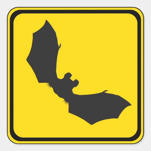 Kijk uit: vleermuizen! vierkante sticker (Voorkant)