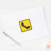 Kijk uit: vleermuizen! vierkante sticker (Envelop)