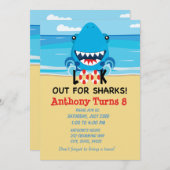 Kijk uit voor haaien...stranduitnodiging kaart (Voorkant / Achterkant)