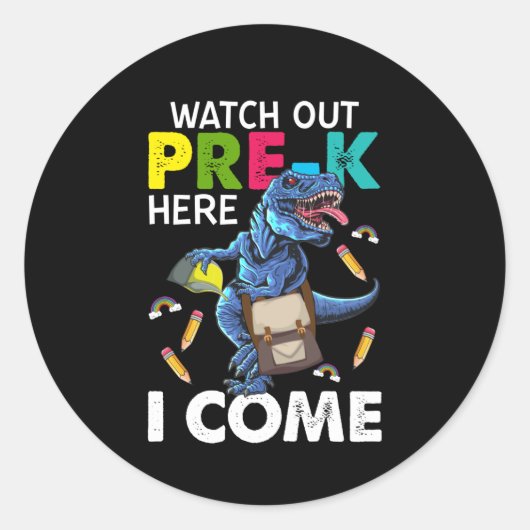 Kijk uit voor ik kom. ronde sticker (Voorkant)