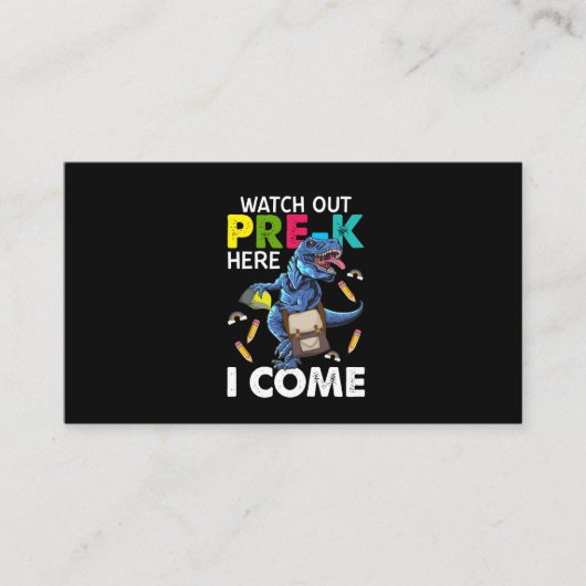 Kijk uit voor ik kom. visitekaartje (Voorkant)