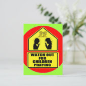 Kijk uit voor kinderen die bidden briefkaart (Staand voorkant)