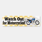 Kijk uit voor motorfietsen Bumpersticker Decal (Voorkant)